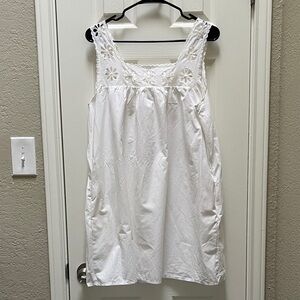 Posse Cecilia mini Shift Dress White Lace Trim cotton - small